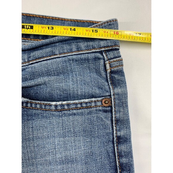 7 For All Mankind Jeans Women Size 29 Blue Boot Cut Crop Low Rise 32x26 - Picture 4 of 11
